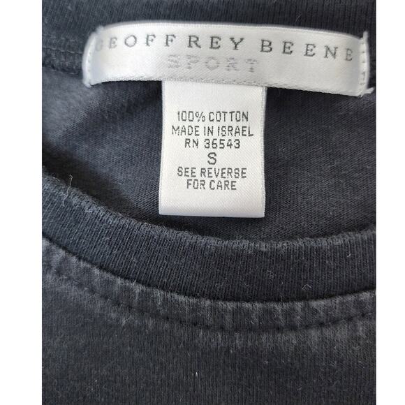 VTG Geoffrey Been Black Short Sleeve t shirt with Clam Shell Design W Size Small - Picture 7 of 9